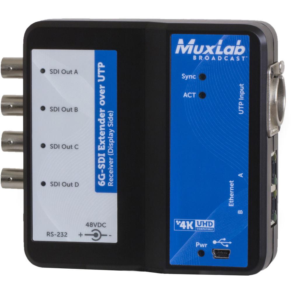 MuxLab 6G-SDI Extender over UTP Cat5e 6 with Ethernet
