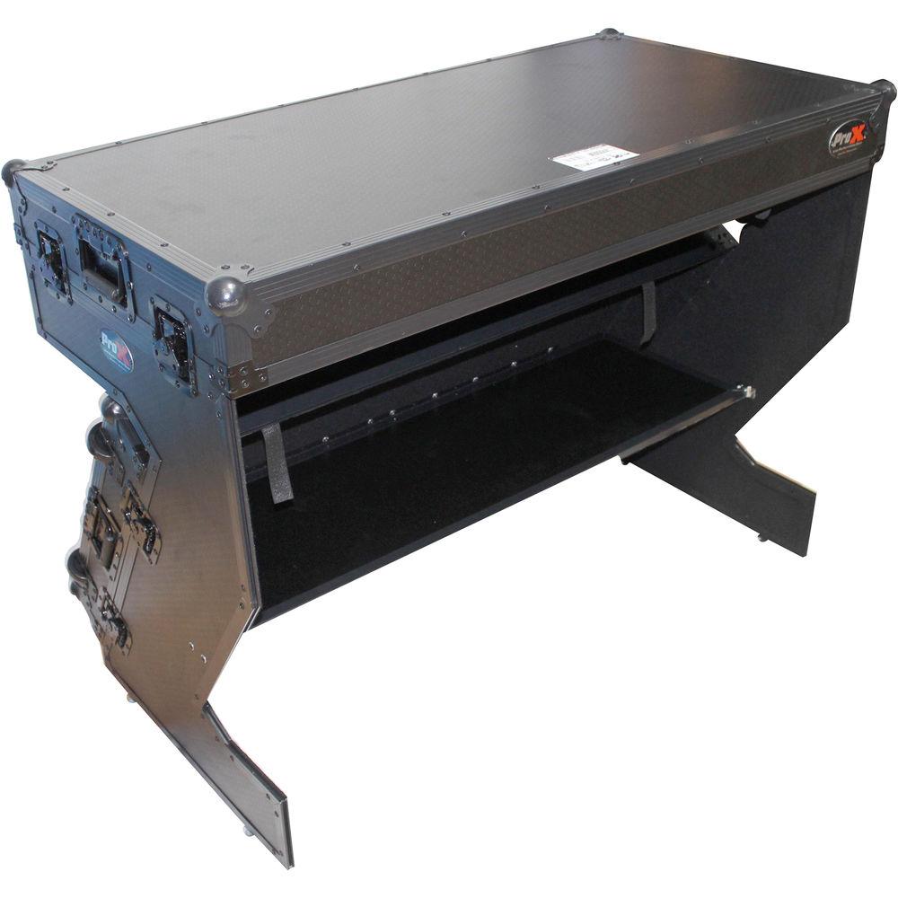 ProX Portable Z-Style DJ Table Flight Case with Handles & Wheels