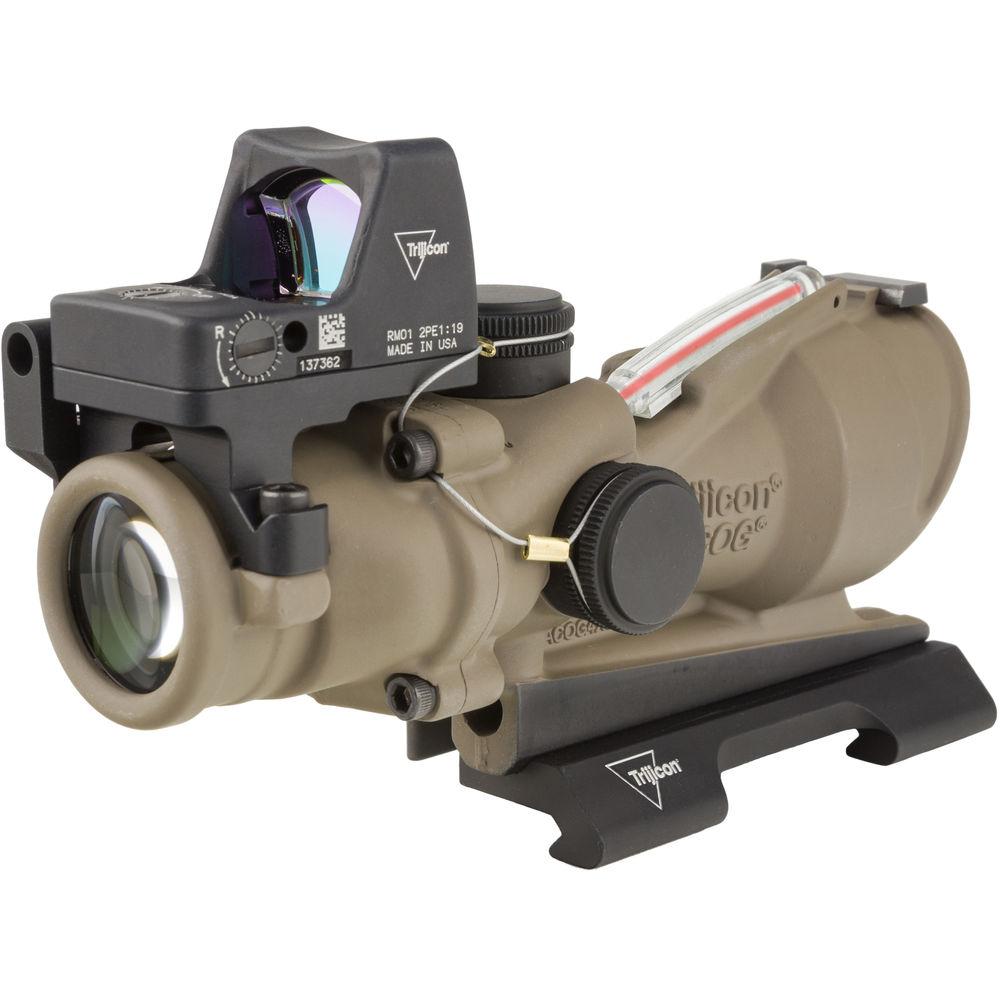 Trijicon 4x32 ACOG Dual Illuminated Riflescope and 3.25 MOA Red Dot Type 2 RMR Sight Kit