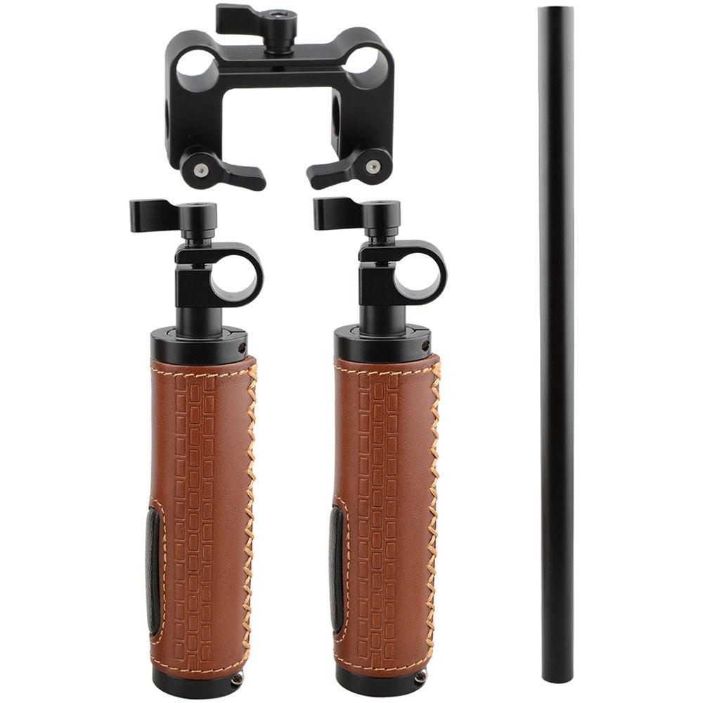 CAMVATE Leather Handle Grips Handlebar Support Kit for DSLR Camcorder Shoulder Rig