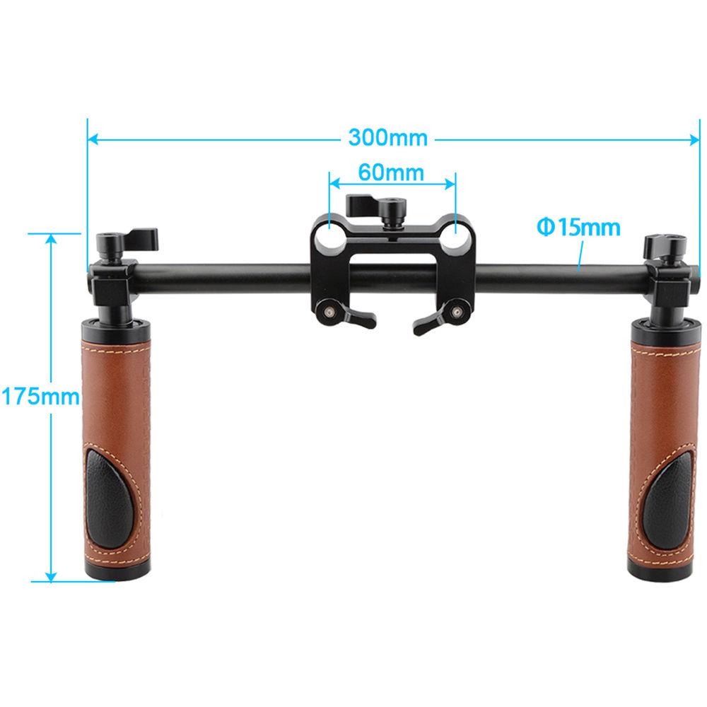 CAMVATE Leather Handle Grips Handlebar Support Kit for DSLR Camcorder Shoulder Rig