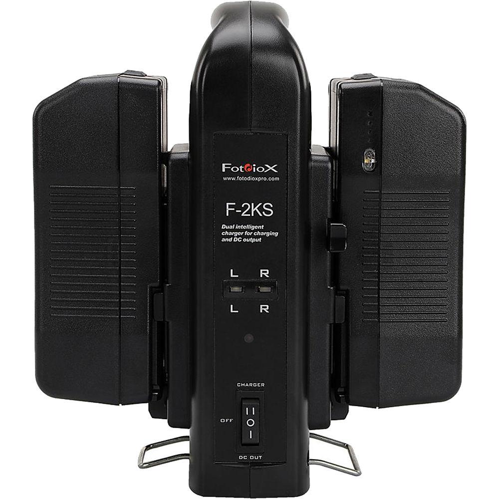 FotodioX Dual Position Battery Charger Kit with 2 Li-Ion 130Wh V-Mount Batteries