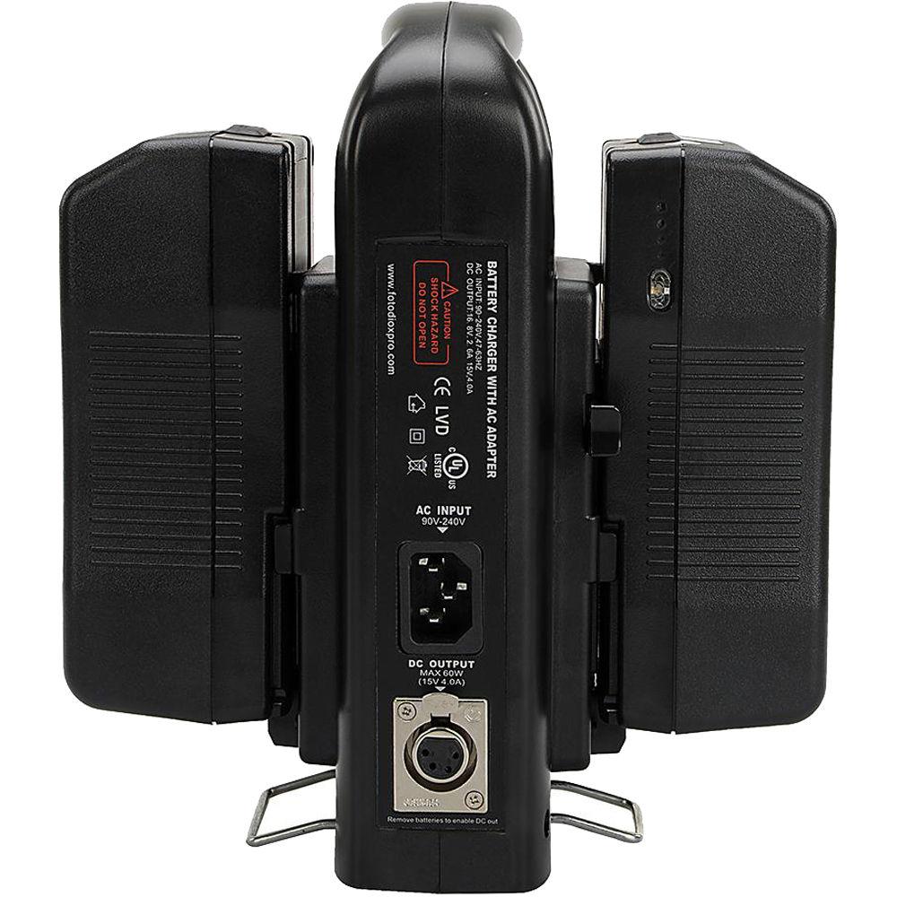 FotodioX Dual Position Battery Charger Kit with 2 Li-Ion 130Wh V-Mount Batteries