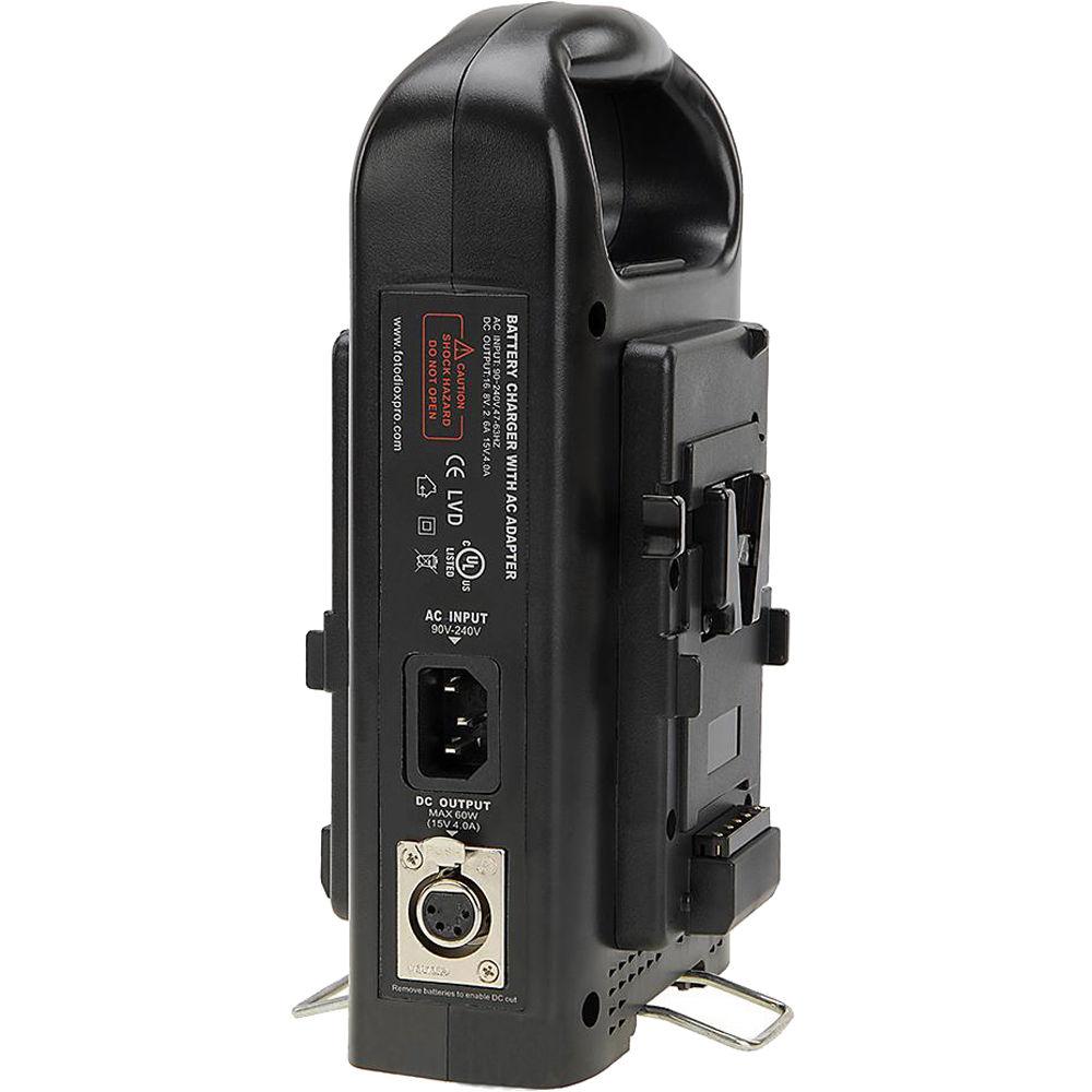 FotodioX Dual Position Battery Charger Kit with 2 Li-Ion 130Wh V-Mount Batteries, FotodioX, Dual, Position, Battery, Charger, Kit, with, 2, Li-Ion, 130Wh, V-Mount, Batteries