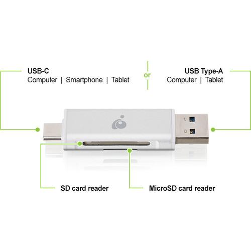 IOGEAR USB Type-C Duo Card Reader Writer