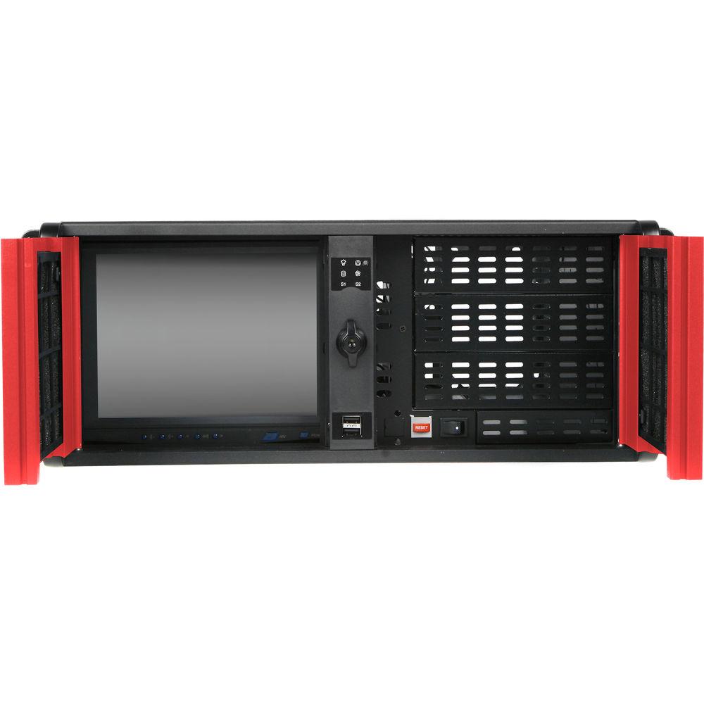 iStarUSA D-407LSE-RD-TS859 4-Bay 4U Rackmount Chassis with 8" Touch Screen LCD