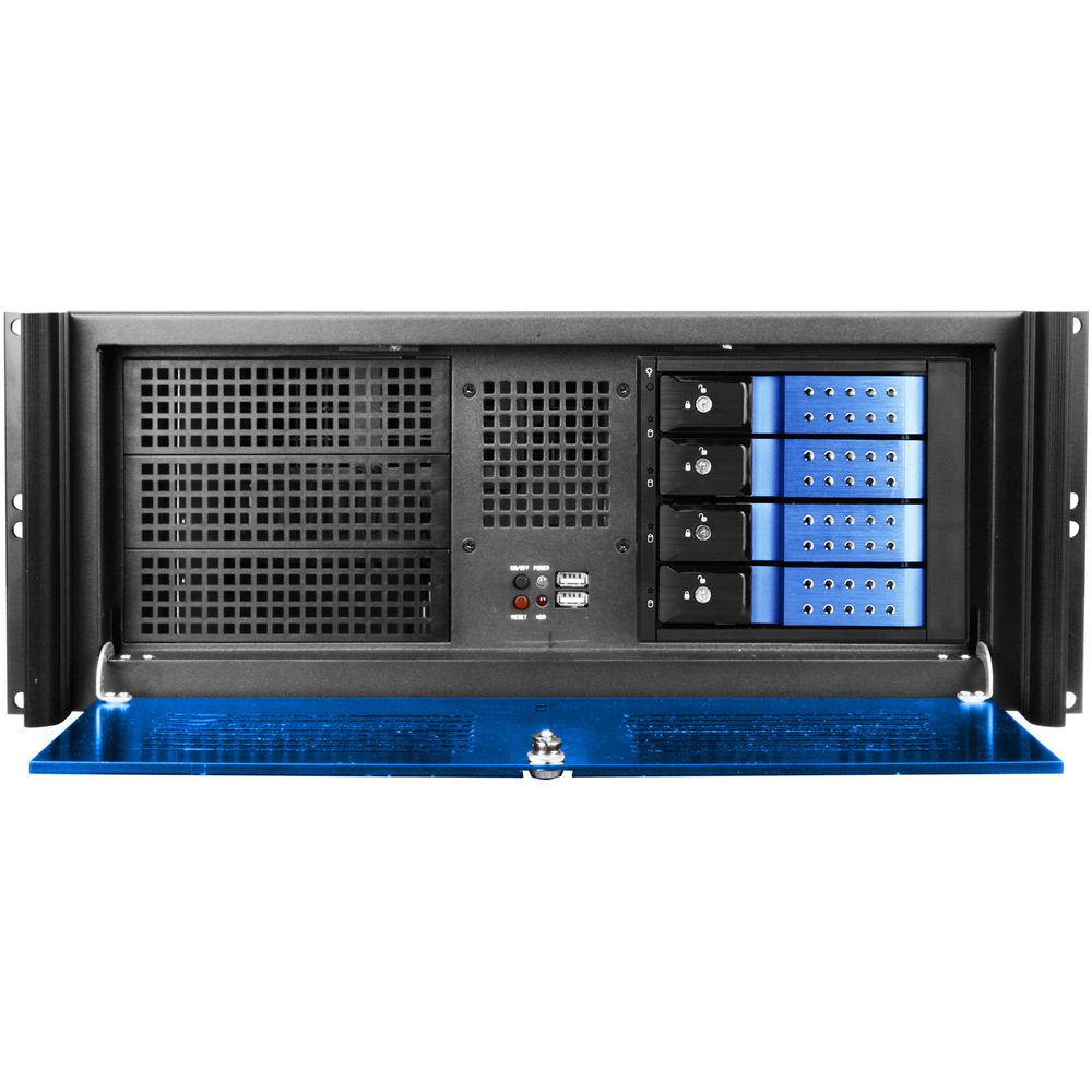 iStarUSA D416-DE4BL-BL 4-Bay Compact Rackmount Trayless Hotswap Chassis