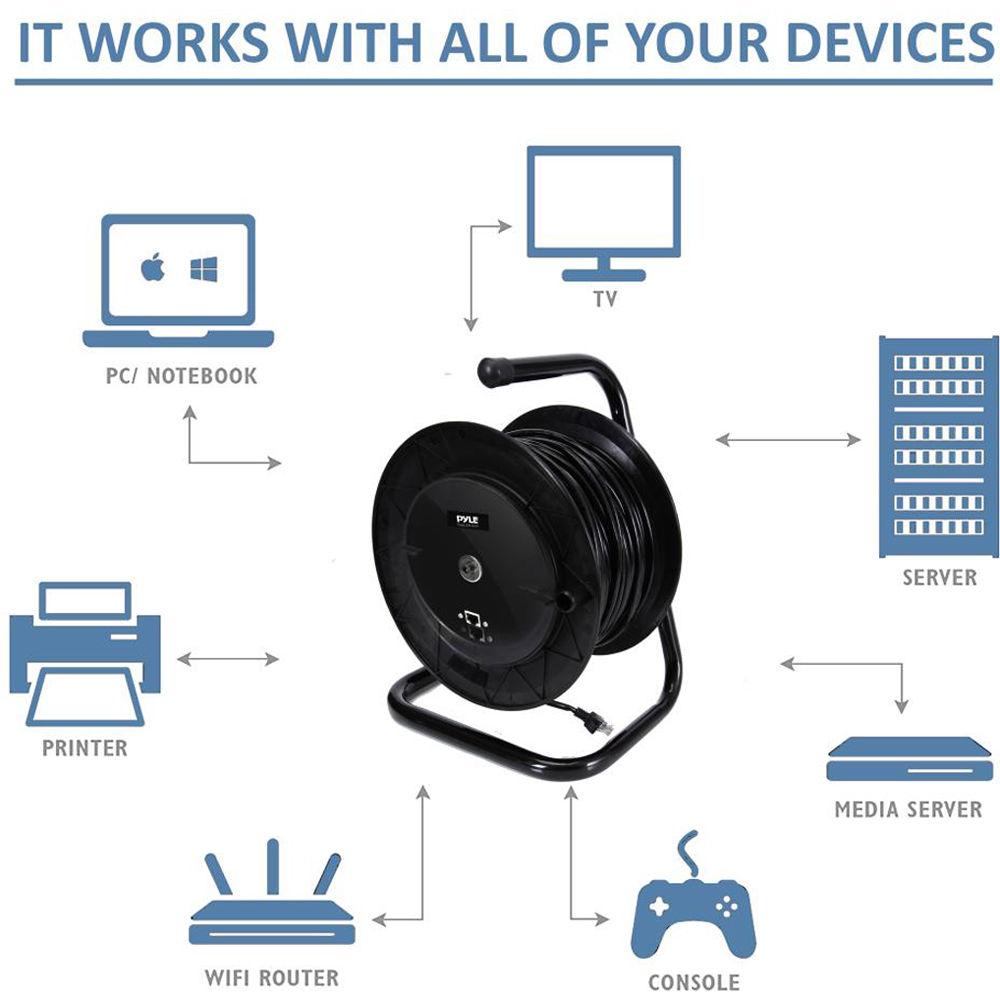 Pyle Pro PCATCBL150 Cat 5 Cable Extension Reel