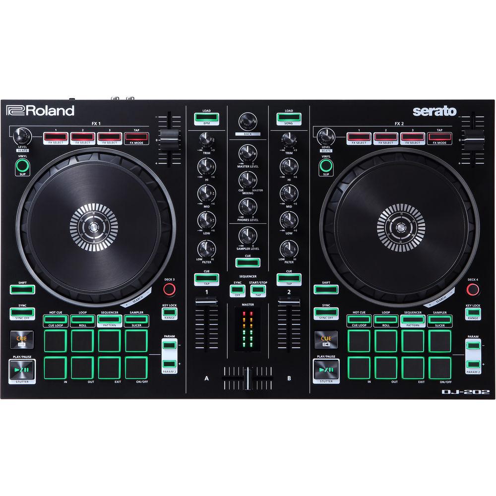 Roland DJ-202 2-Channel, 4-Deck DJ Controller for Serato DJ Pro