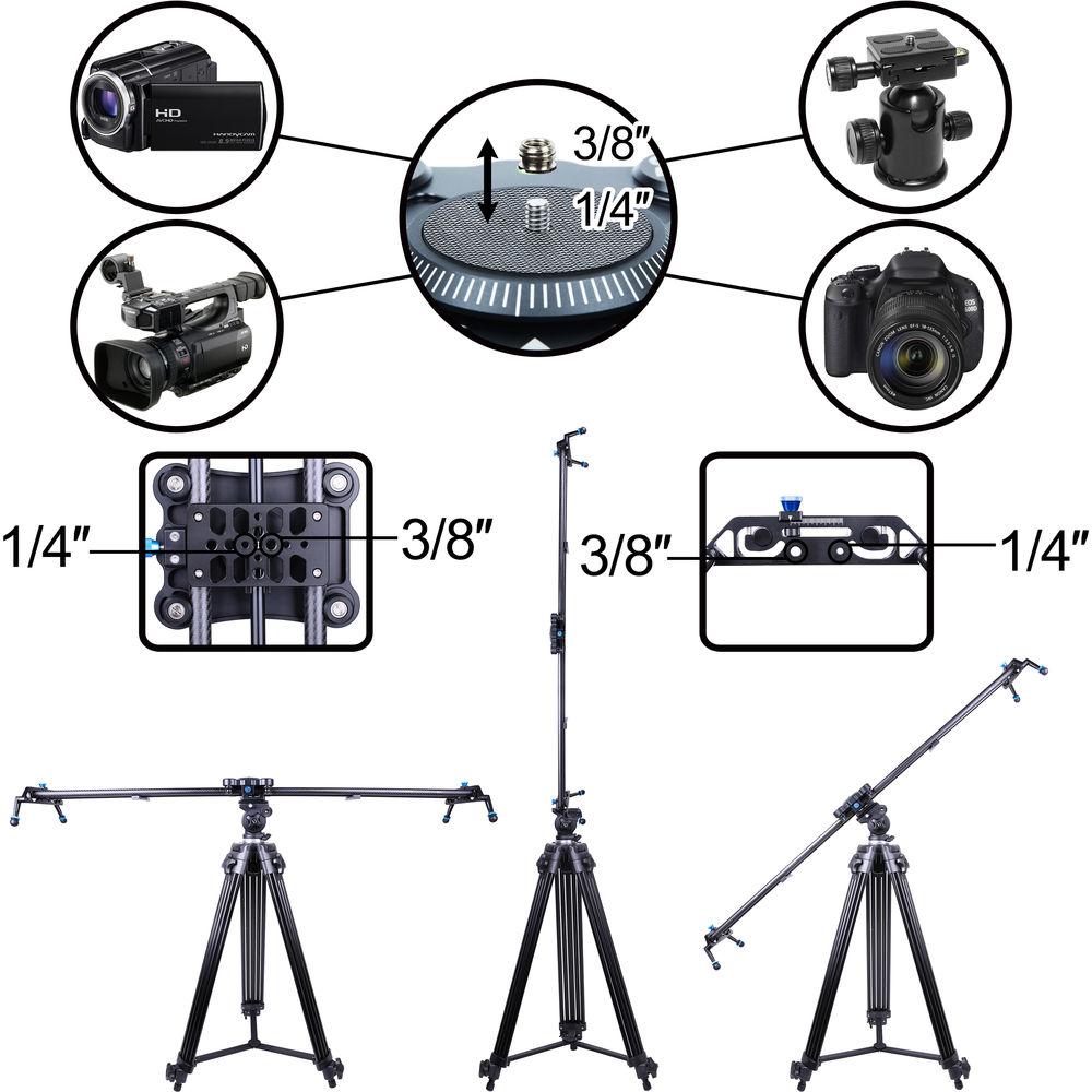 A&J PRO Portable Parallax Camera Slider with Carbon Fiber Rail