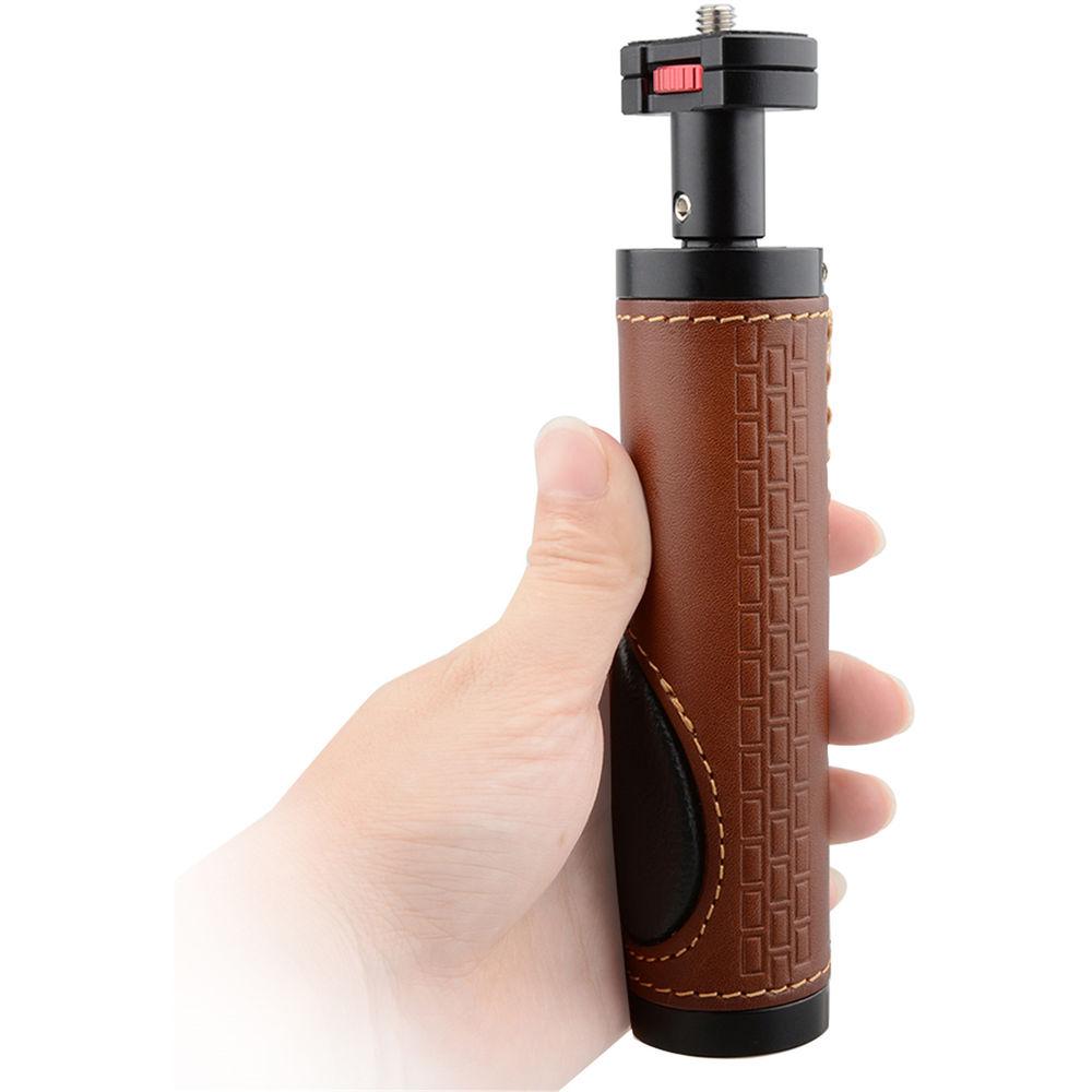 CAMVATE Leather Handle Grip with 1 4"-20 Micro Rod Mount for Camera Video Light Monitor