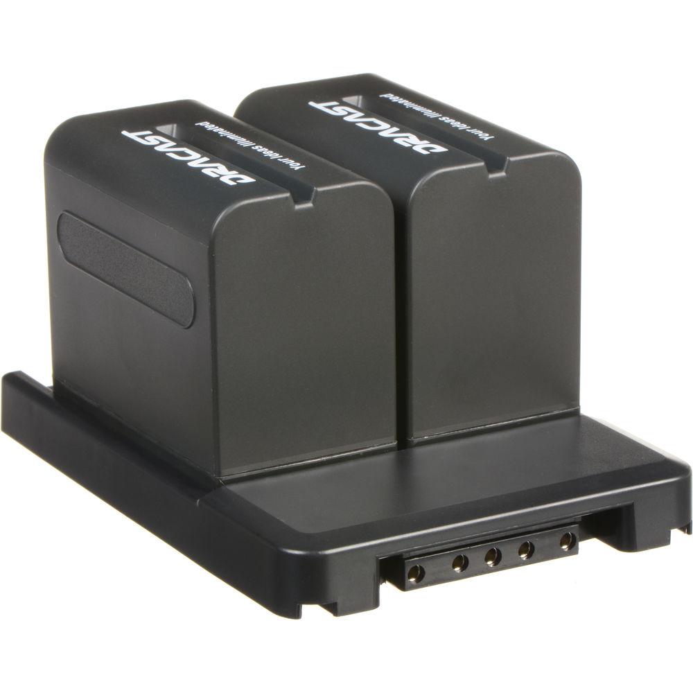 Dracast 2x NP-F 6600mAh Batteries and 2 Charger Kit with V-Mount to NP-F Converter