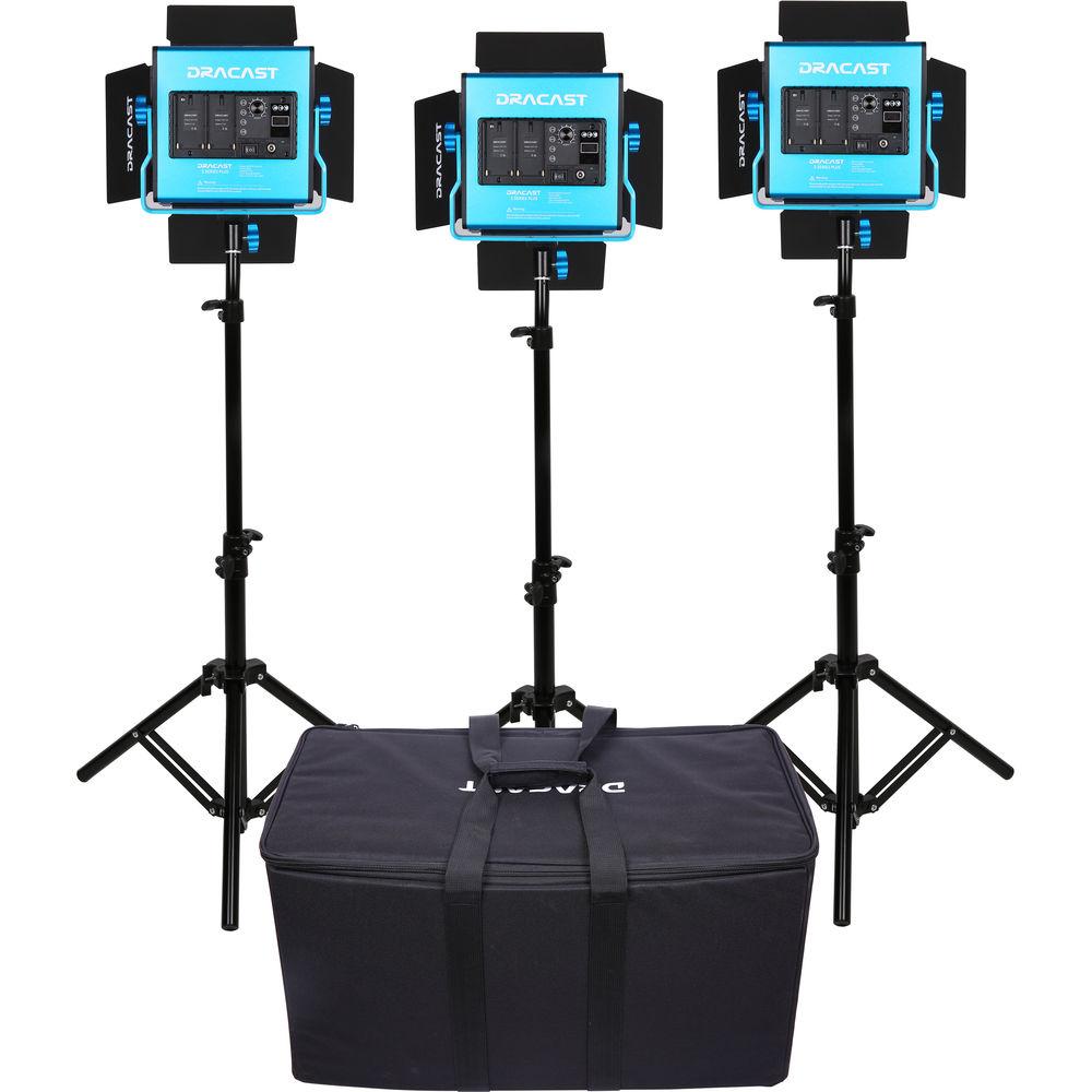 Dracast S-Series LED500 Plus Daylight LED 3-Light Kit with NP-F Battery Plates