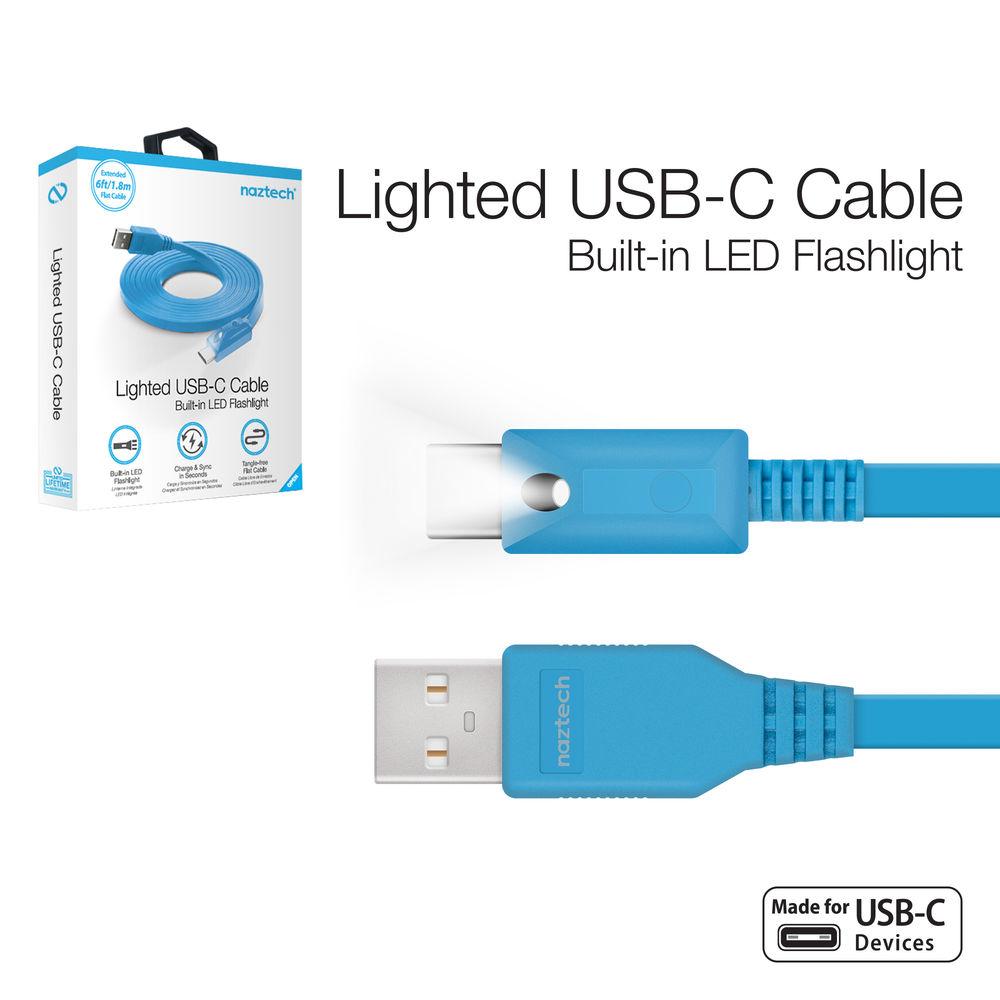 Naztech USB Type-C to Type-A Charge Sync Cable with LED Light