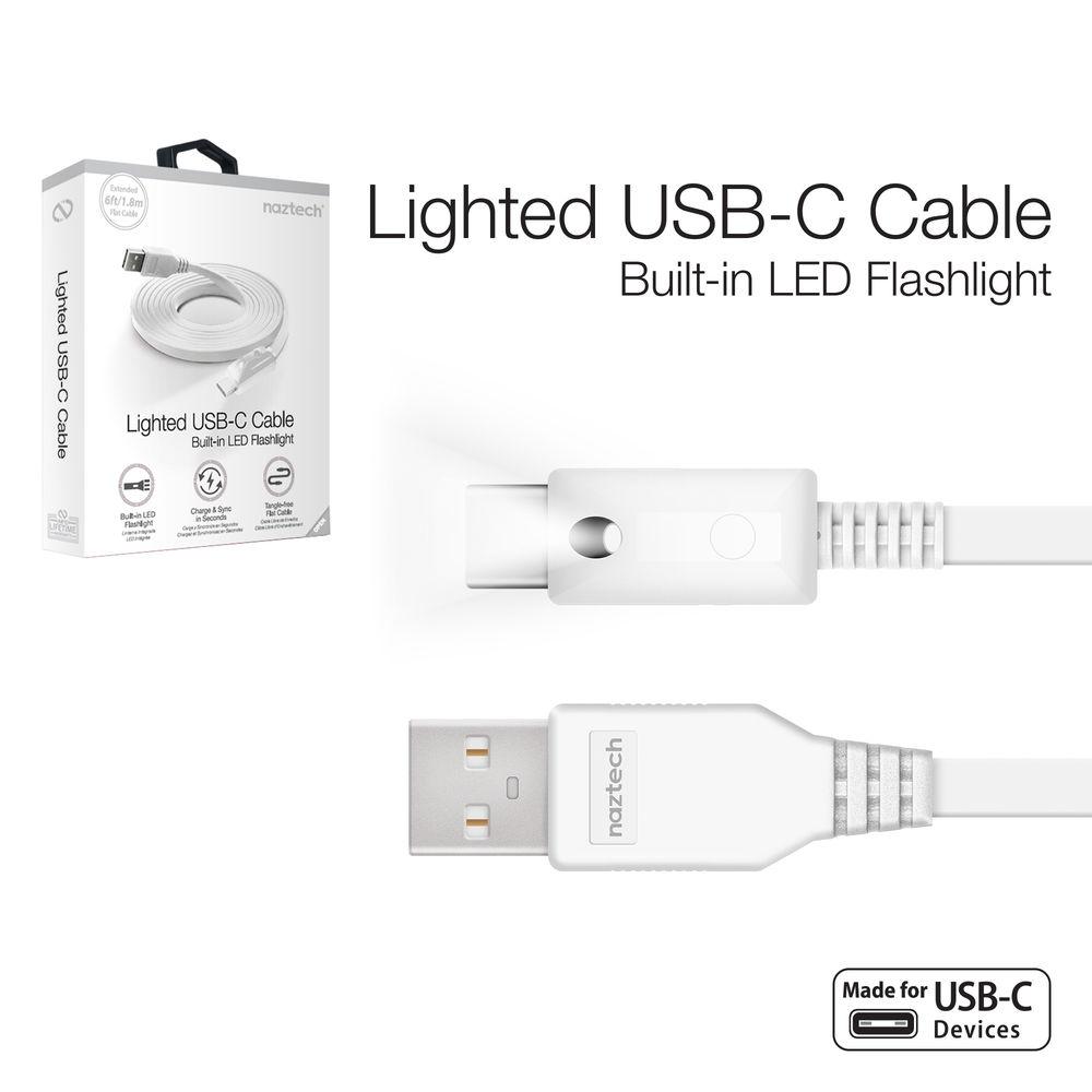 Naztech USB Type-C to Type-A Charge Sync Cable with LED Light