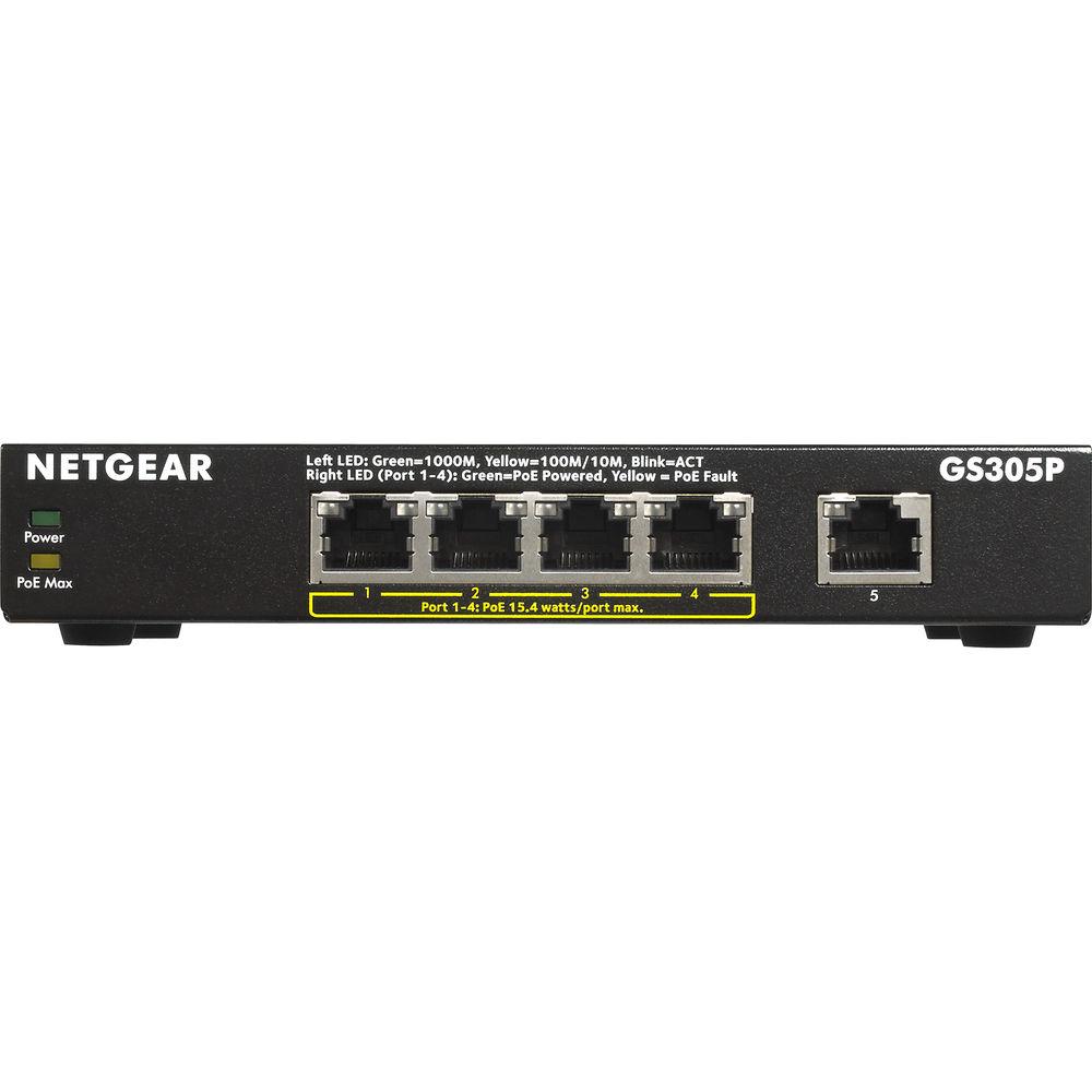 Netgear GS305P Essentials Series 5-Port Gigabit PoE Unmanaged Switch