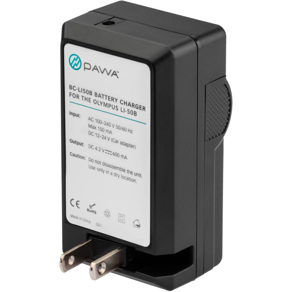 Pawa Compact AC DC Charger for Olympus LI-50B Battery