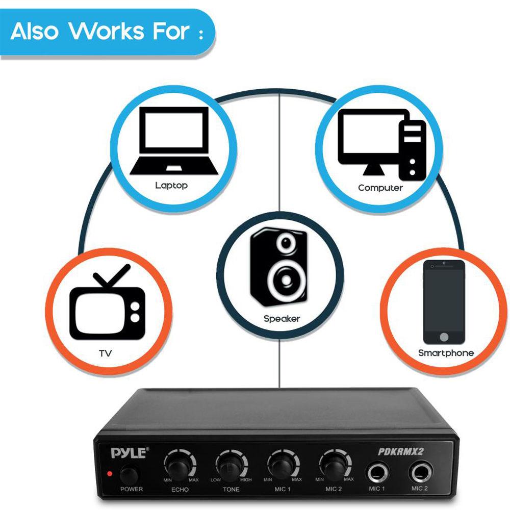 Pyle Pro PDKRMX2 Karaoke Audio Mixer