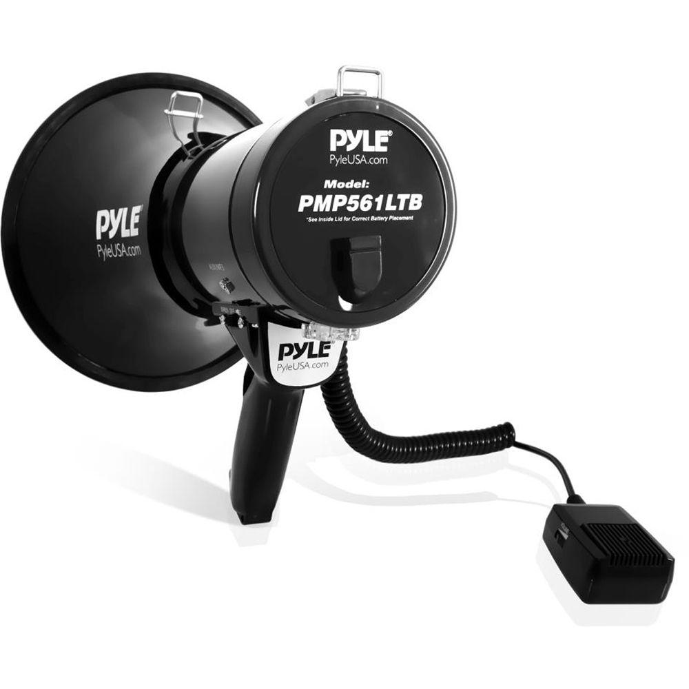 Pyle Pro PMP561LTB 50W Megaphone with Siren, LED Lights & Detachable Microphone