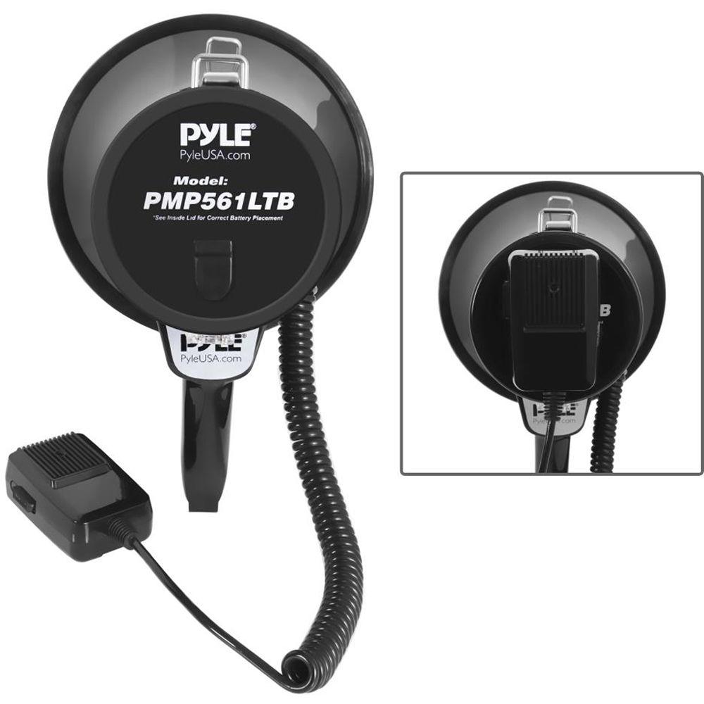 Pyle Pro PMP561LTB 50W Megaphone with Siren, LED Lights & Detachable Microphone