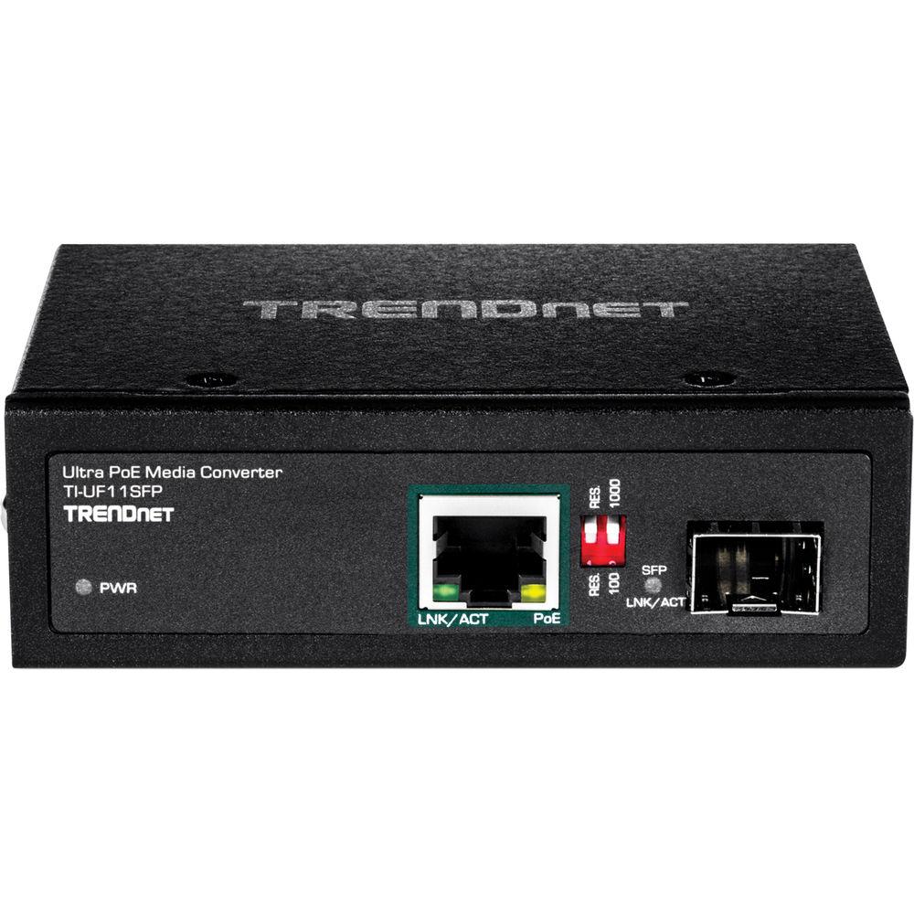 TRENDnet Industrial SFP to Gigabit UPoE Media Converter