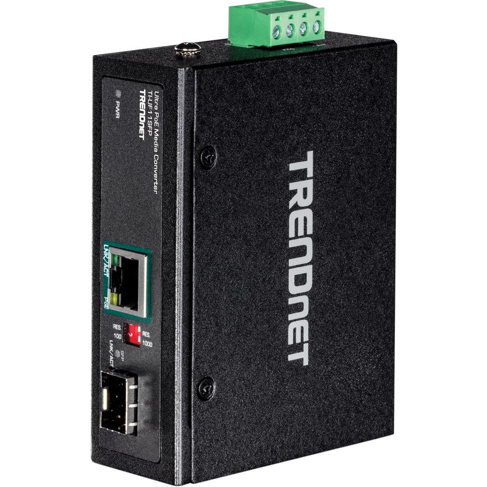 TRENDnet Industrial SFP to Gigabit UPoE Media Converter