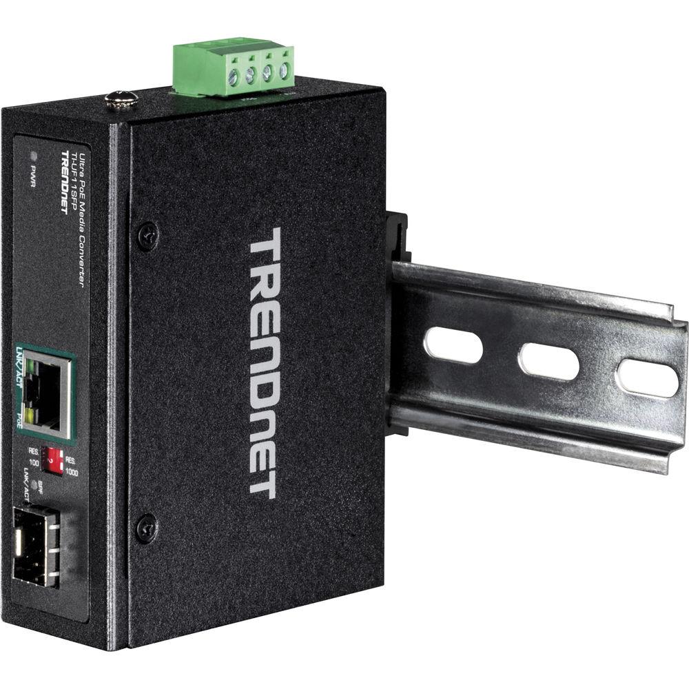 TRENDnet Industrial SFP to Gigabit UPoE Media Converter