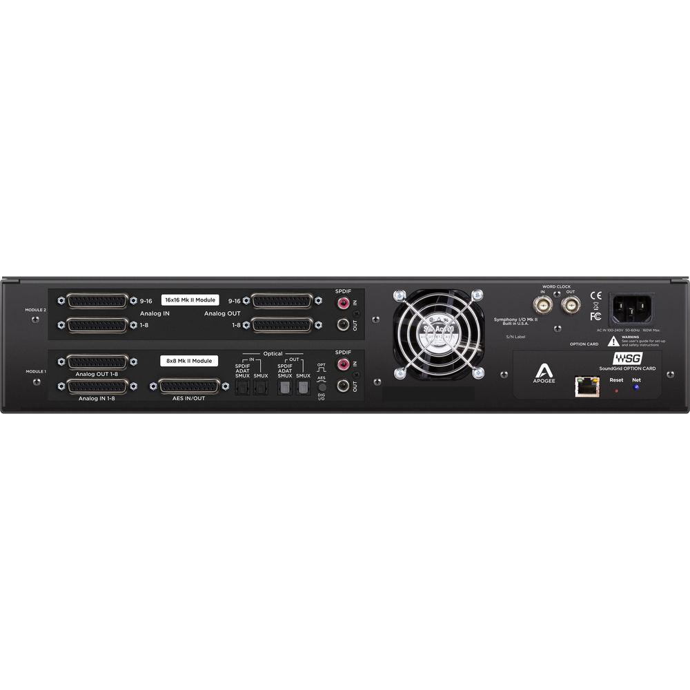 Apogee Electronics Symphony I O Mk II SoundGrid Chassis with 24x24 Analog I O and 8x8 Digital I O