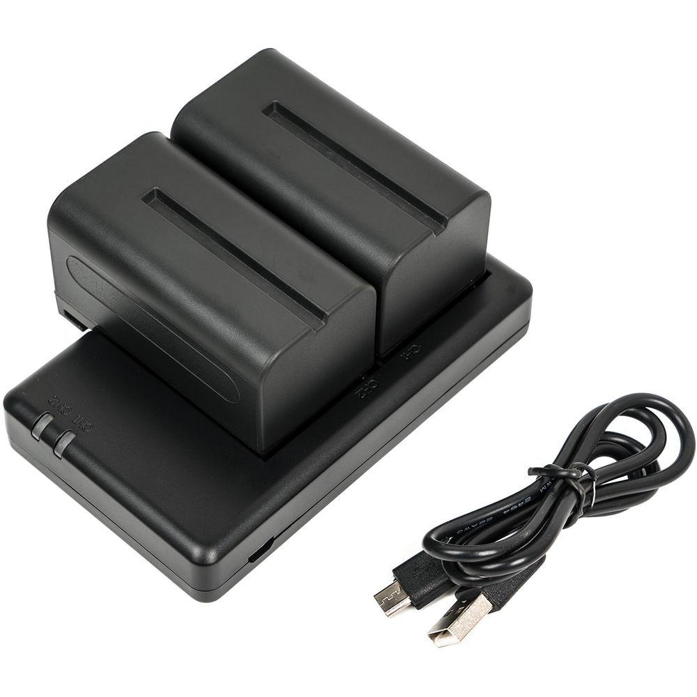 CAME-TV 2 x CA-F750 Batteries & FM50 USB Charger Kit