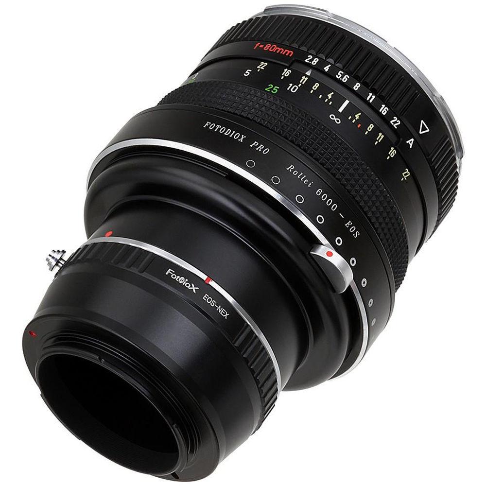 FotodioX Pro Lens Mount Double Adapter for Rollei 6000 and Canon EOS Lenses to Sony Alpha E-Mount