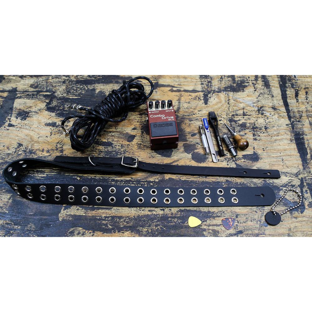 Funk Plus Double Grommet Genuine Premium Leather Guitar Strap with Buckle