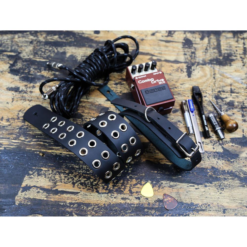 Funk Plus Double Grommet Genuine Premium Leather Guitar Strap with Buckle