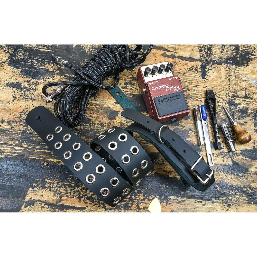 Funk Plus Double Grommet Genuine Premium Leather Guitar Strap with Buckle