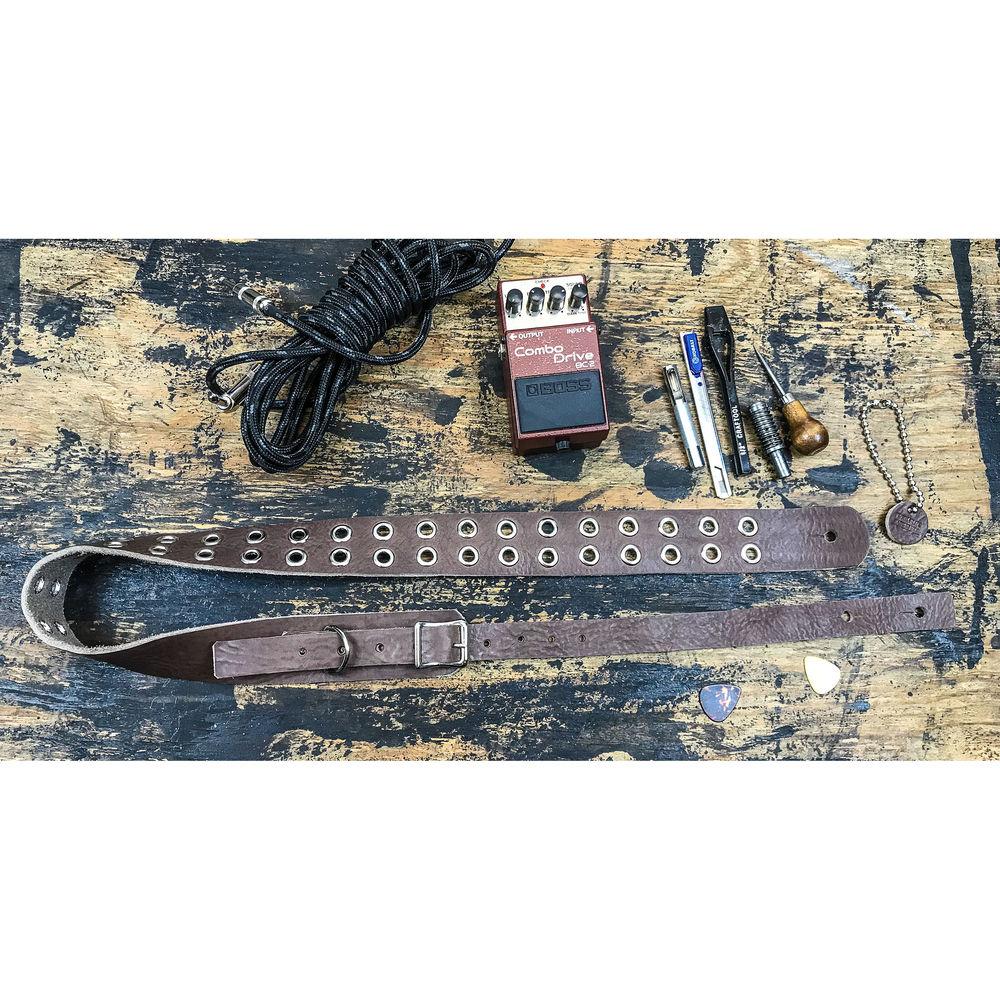 Funk Plus Double Grommet Genuine Premium Leather Guitar Strap with Buckle