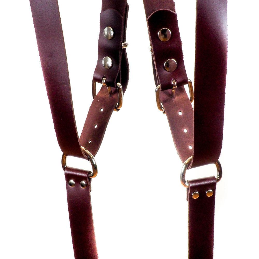 Funk Plus Latigo Leather Snap Back Harness with 1.25" Wide Straps and D-Rings