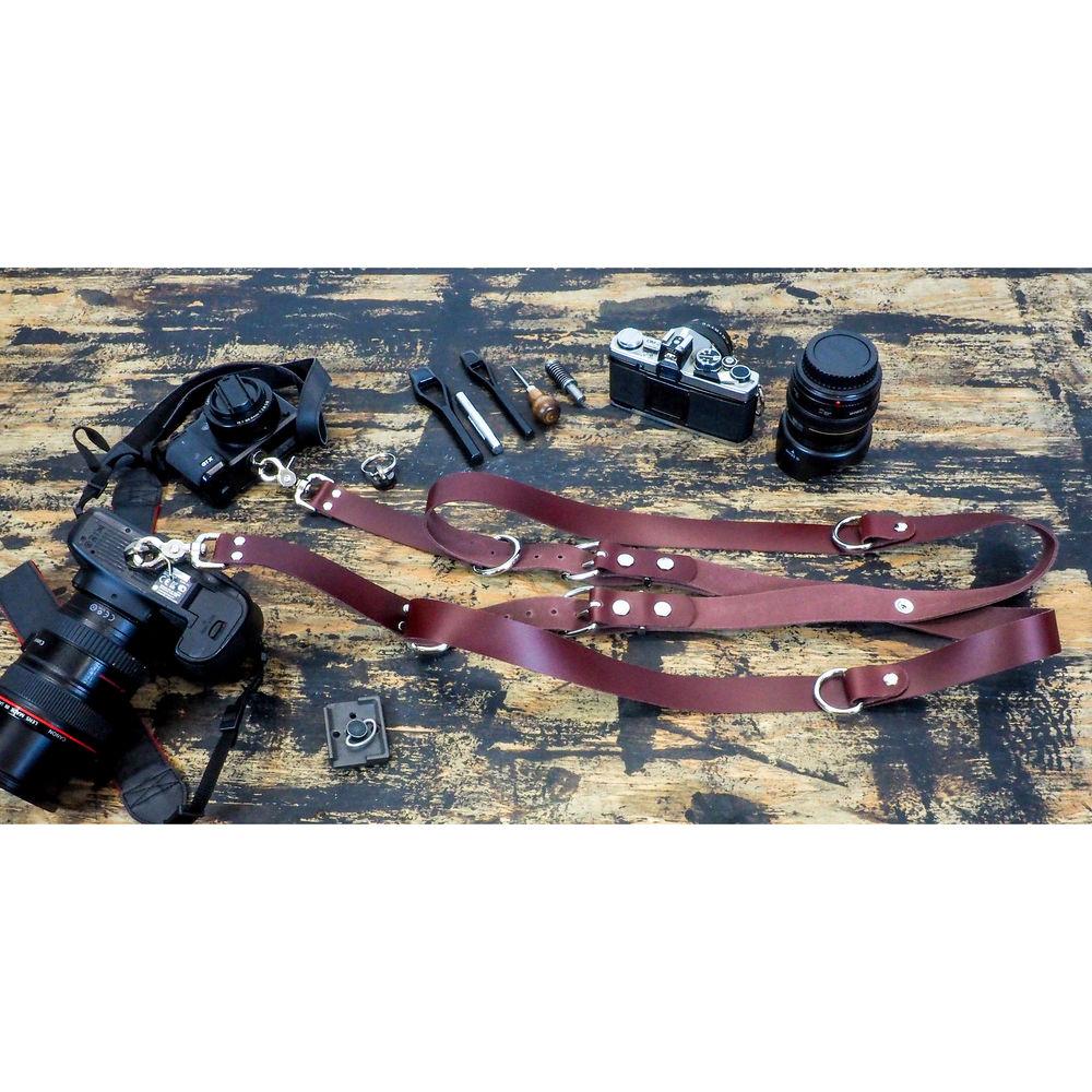 Funk Plus Latigo Leather Snap Back Harness with 1.25" Wide Straps and D-Rings