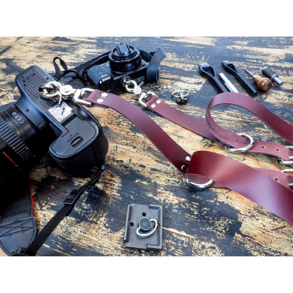 Funk Plus Latigo Leather Snap Back Harness with 1.25" Wide Straps and D-Rings