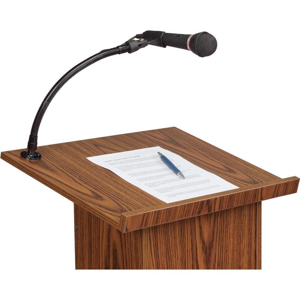 Oklahoma Sound The Power Plus Lectern with Rechargeable Battery & Wireless Tie Clip Lavalier Mic