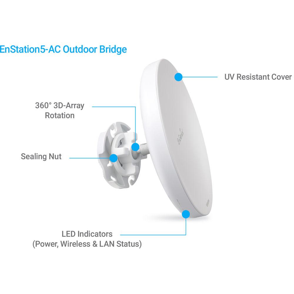 EnGenius EnStation5-AC EnTurbo Advanced Wave 2 11ac 5 GHz Wireless Outdoor Bridge