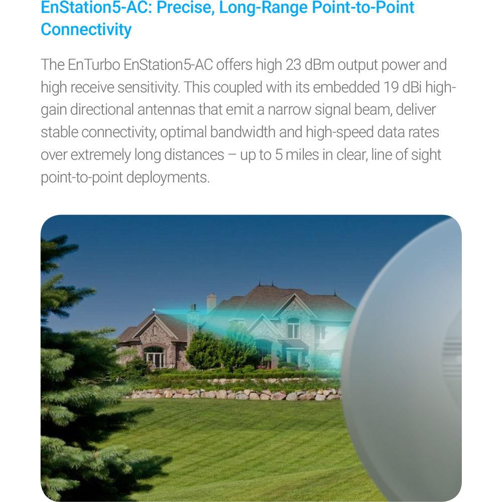 EnGenius EnStation5-AC EnTurbo Advanced Wave 2 11ac 5 GHz Wireless Outdoor Bridge