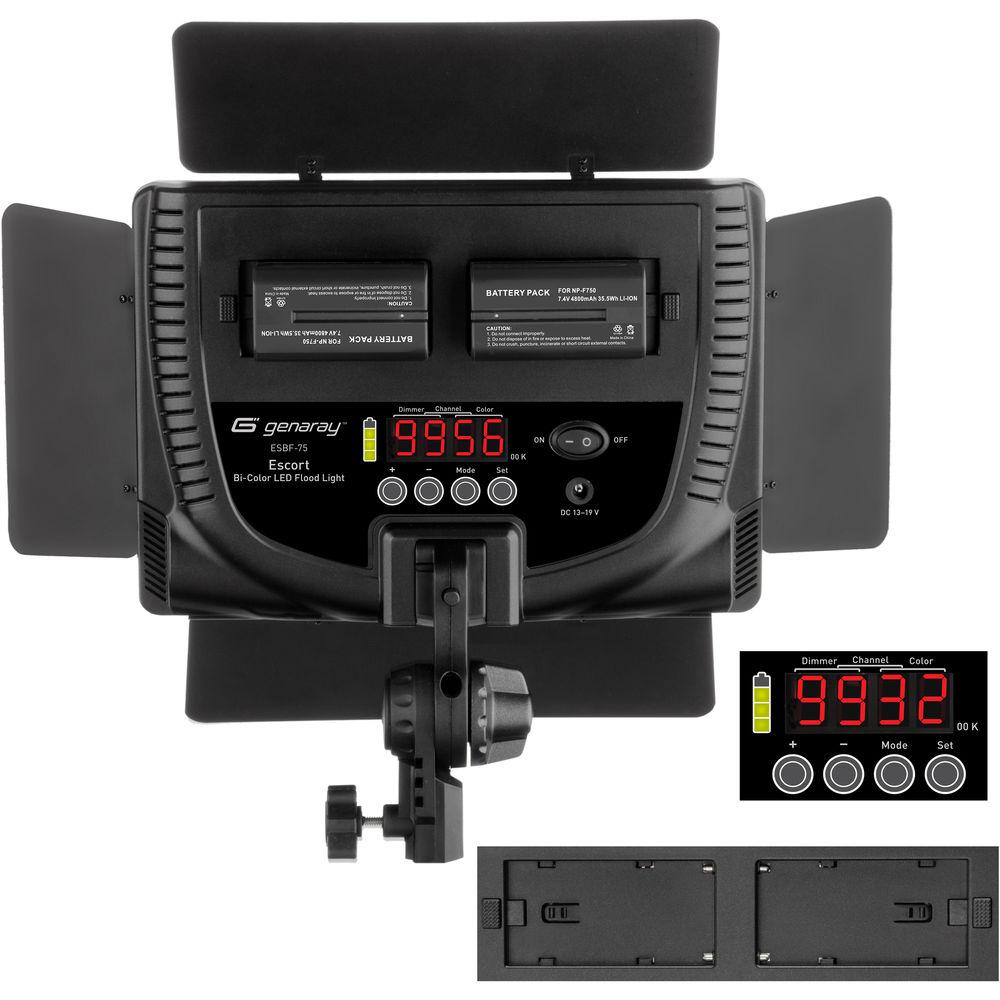 Genaray Escort Bi-Color Flood LED 3-Light Kit with Stands