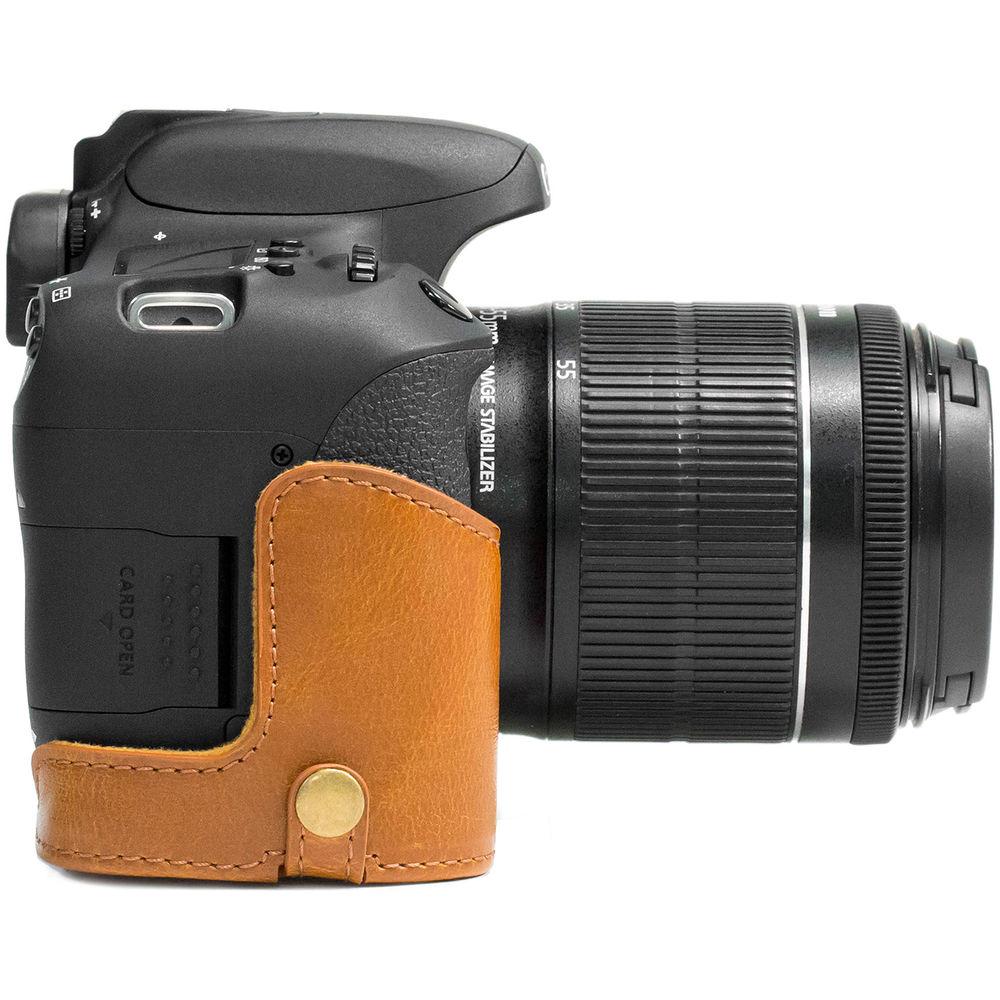 MegaGear Ever Ready PU Leather Case and Strap for Canon EOS T6s, 8000D & 18-55mm Lens