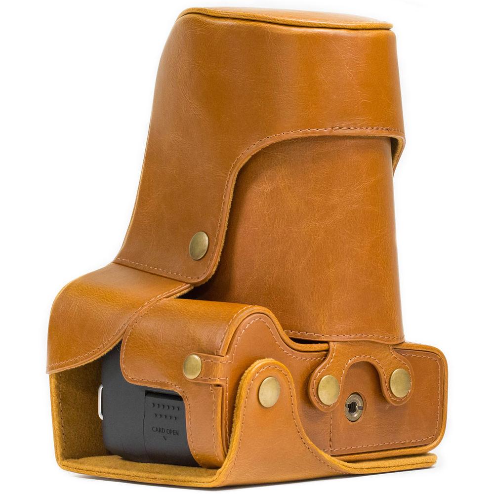 MegaGear Ever Ready PU Leather Case and Strap for Canon EOS T6s, 8000D & 18-55mm Lens