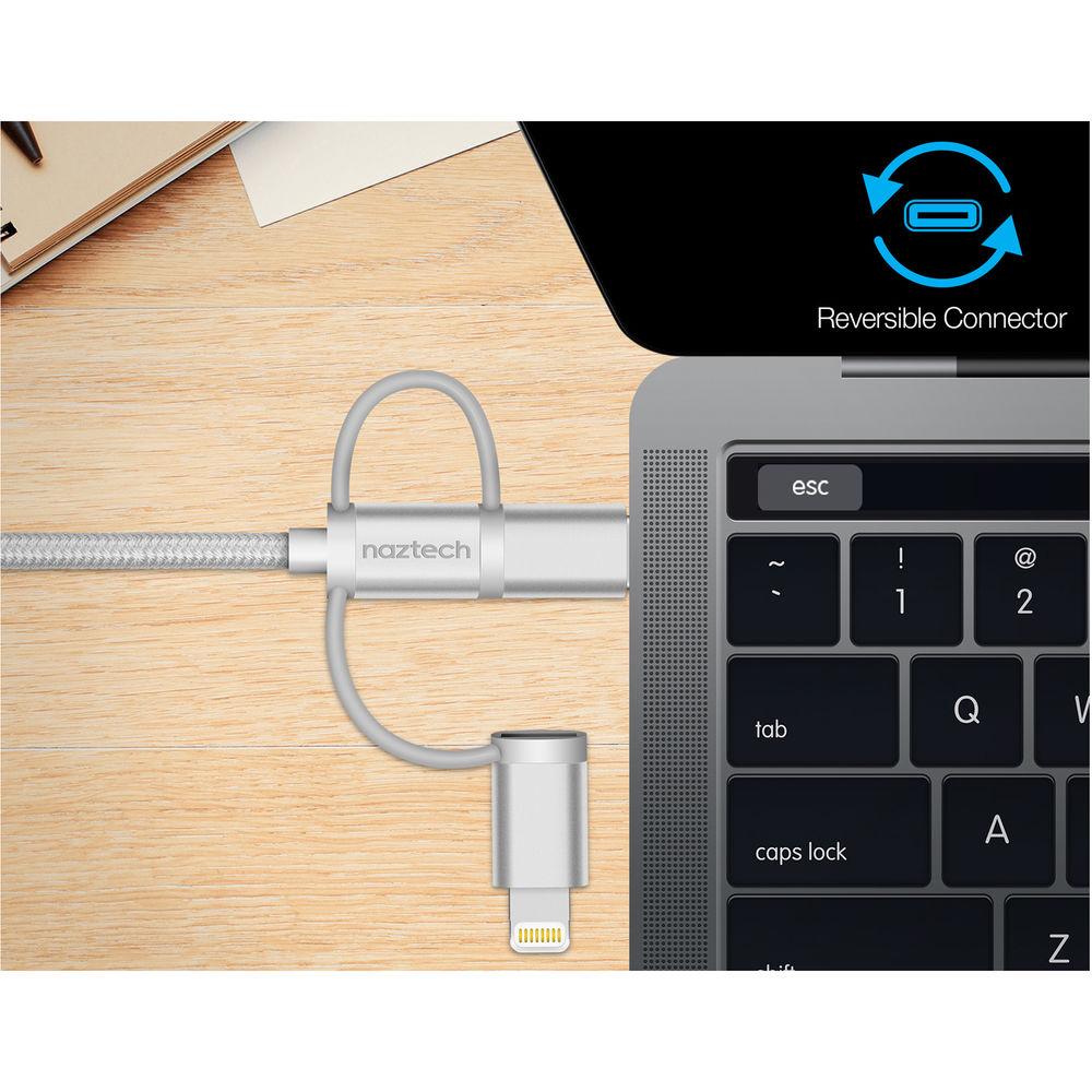 Naztech Braided 3-in-1 Hybrid USB Cable
