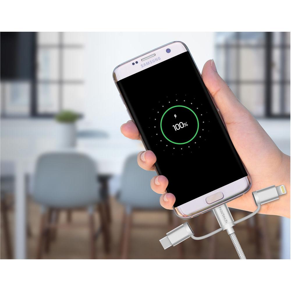 Naztech Braided 3-in-1 Hybrid USB Cable