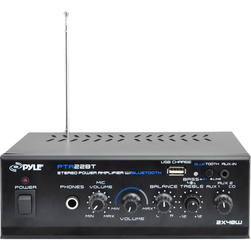 Pyle Pro Mini Blue-Series Stereo 80W Power Amplifier with Bluetooth