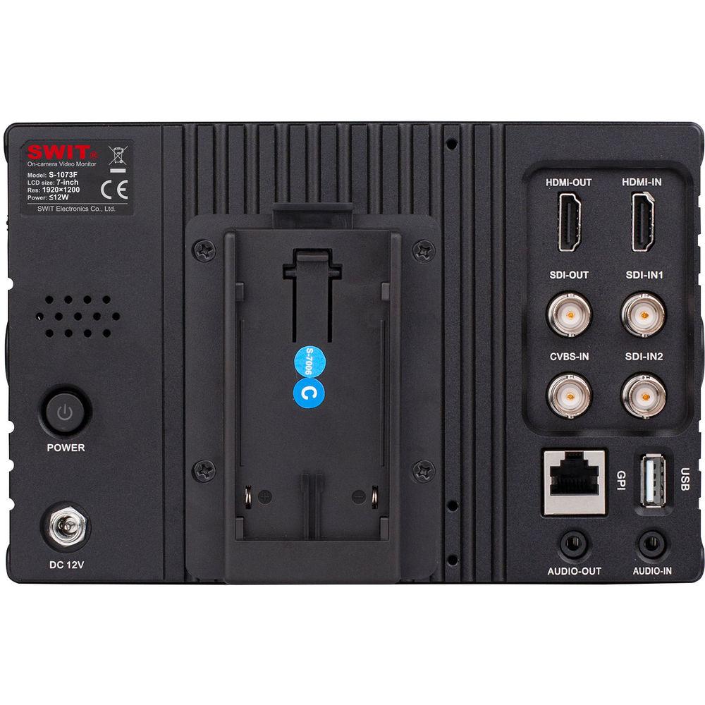 SWIT S-1073F 7" Full HD Waveform LCD Monitor with S-7006C Canon BP DV Battery Plate