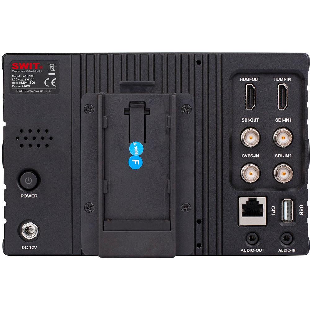 SWIT S-1073F 7" Full HD Waveform LCD Monitor with S-7006F SONY NP-F Battery Plate