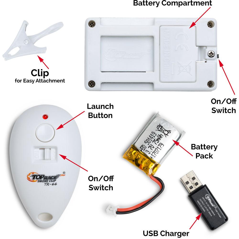 Top Race Drone Clip Remote Control Object Launcher