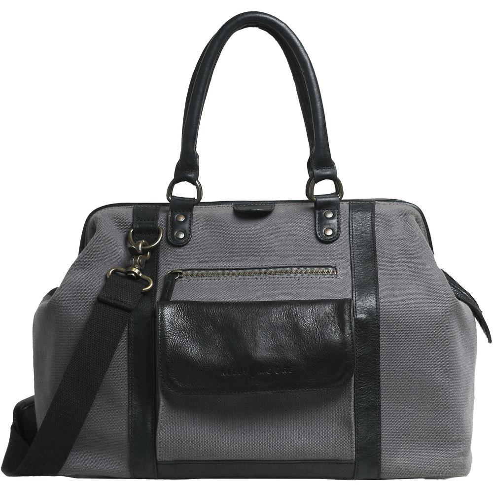 Kelly Moore Bag Jude 2.0 Gray Canvas Bag with Black Leather Accents